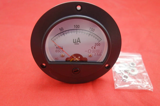 DC 0-200uA Round Analog Ammeter Panel AMP Current Meter Dia. 90mm Direct Connect