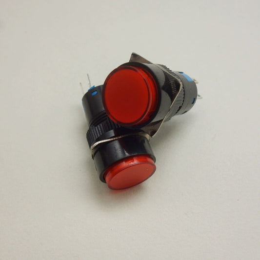 2PCS 16MM RED LED ILLUMINATED ROUND Momentary PUSH BUTTON 2NO/2NC 2POLES LA39