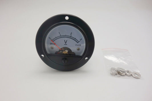 DC 0-3V Round Analog Voltmeter Analogue Voltage panel meter Dia. 66.4mm DH52
