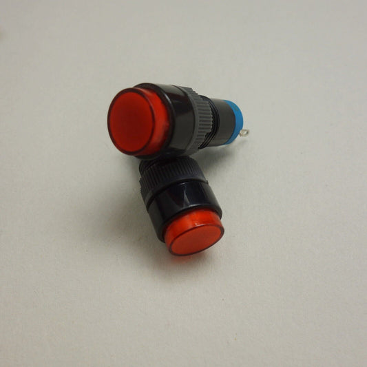 2PCS 12MM RED LED ILLUMINATED ROUND Momentary PUSH BUTTON 2NO/2NC 2POLES 8pins