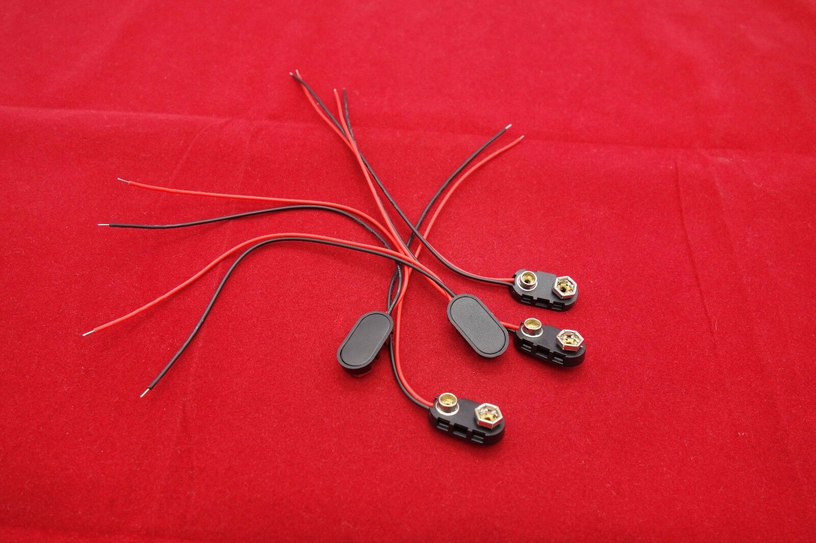 5PCS PP3 9V Battery Connector T Type Snap On Plug Clip Tinned Wire Leads 150mm