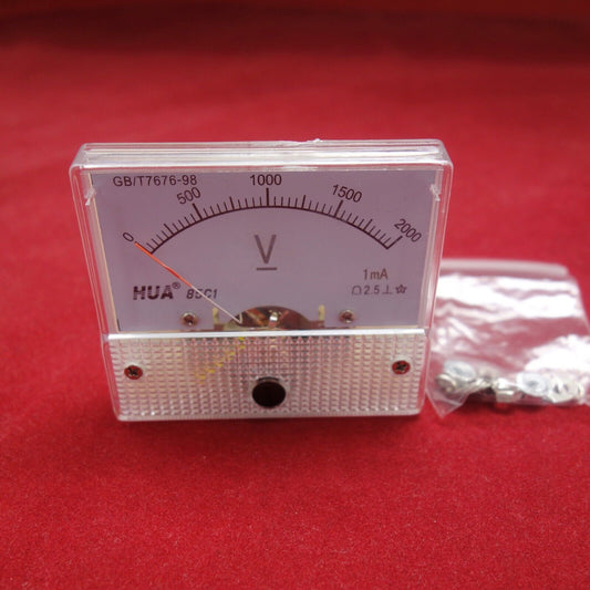 DC 0- 2000V Analog Voltmeter Analogue Voltage panel meter 85C1 2000V/1mA
