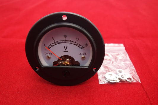 DC 0-20V Analog Voltmeter Analogue Voltage panel meter Dia. 66.4mm DH52