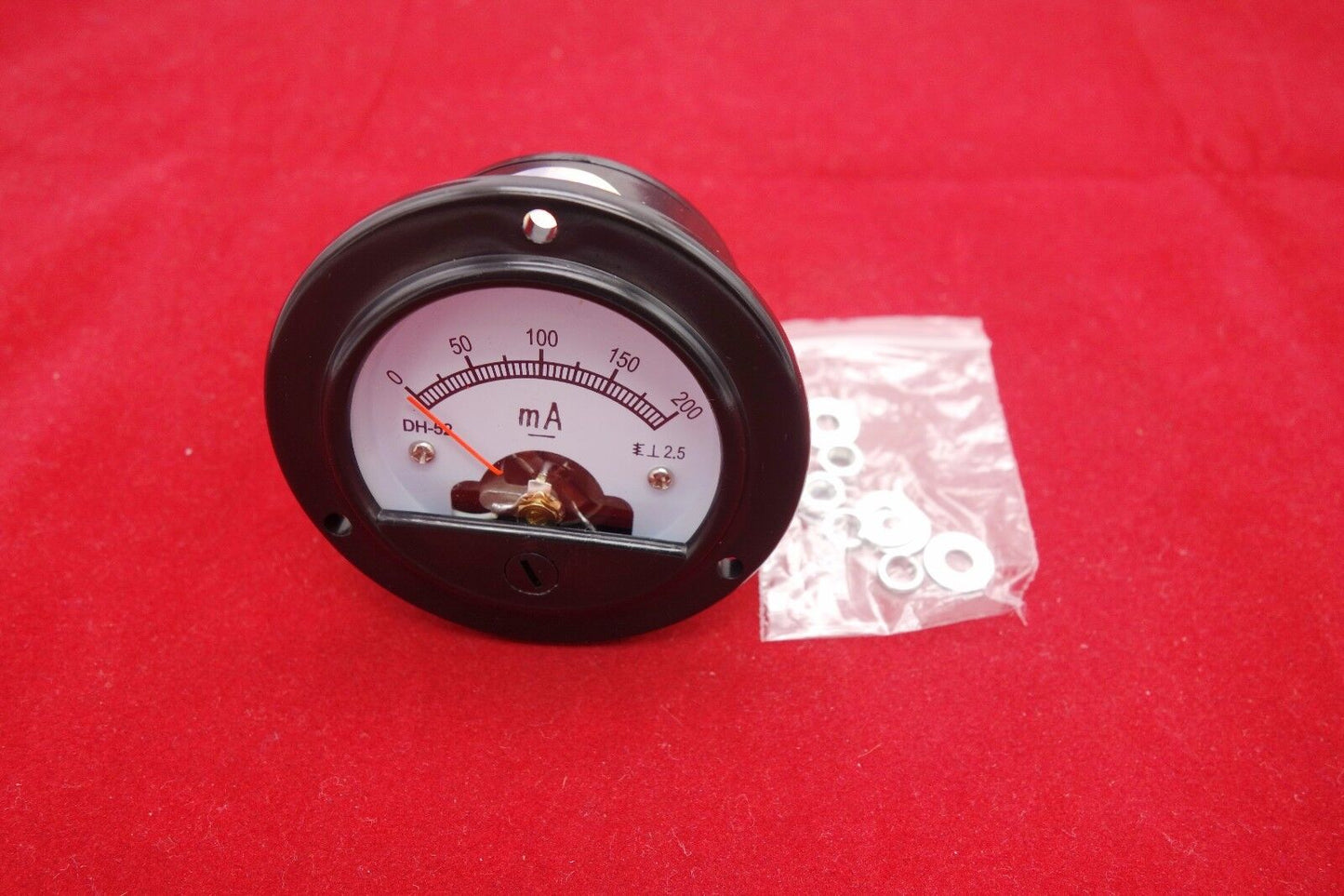 DC 0- 200mA Round Analog Ammeter Panel Current Dia. 66.4mm DH52 direct connect