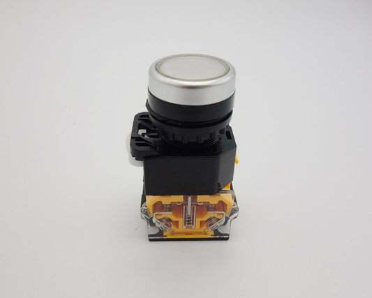 1PC 22MM White Maintain Push button Switch 1NC/1NO Ith 10A