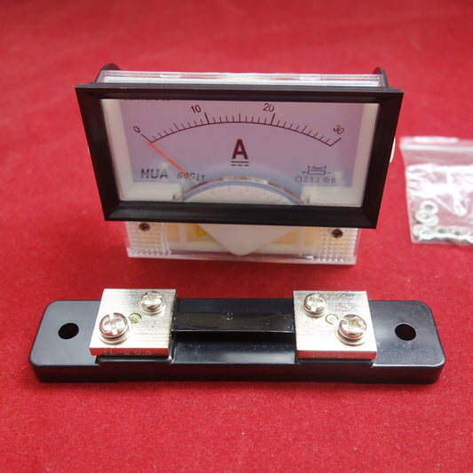 1PC DC 0-30A Analog Ammeter Panel AMP Current Meter 69C17 69C9 with Shunt