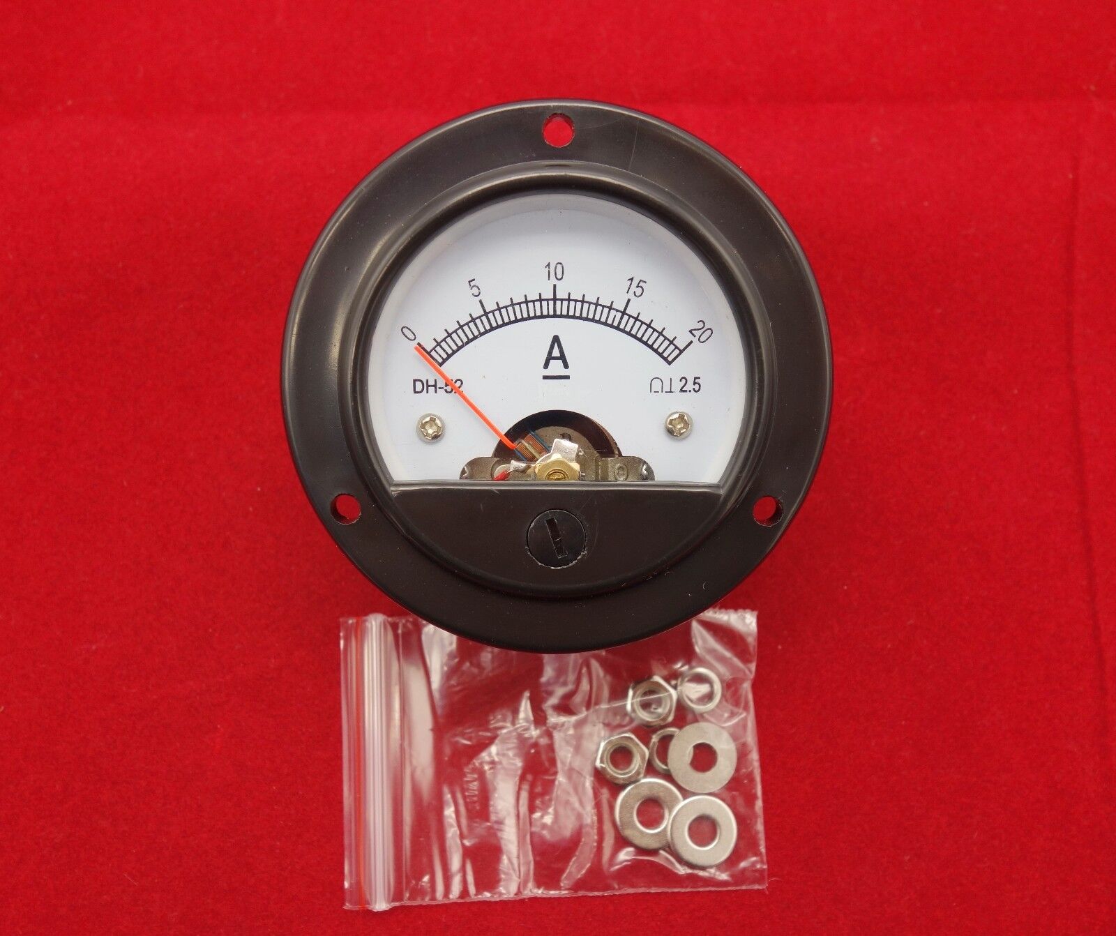 DC 0- 20A Round Analog Ammeter Panel Current Dia. 66.4mm DH52 direct connect