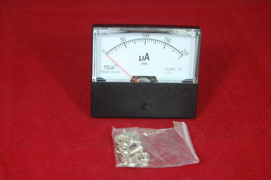 1PC DC 0-200uA  Analog Ammeter Panel AMP Current Meter 60*70MM direct Connect