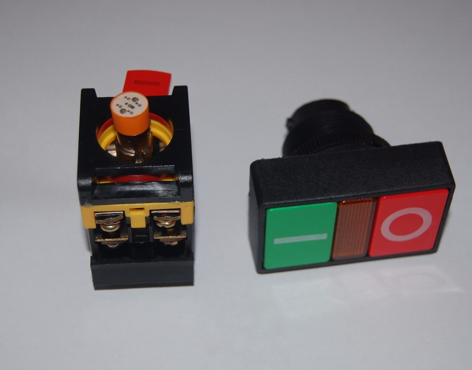 30MM Double head  On Off Red Green PUSHBUTTON SWITCH with 220V AC LED Light