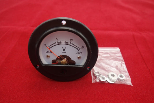 DC 0-15V Round Analog Voltmeter Analogue Voltage panel meter Dia. 66.4mm DH52