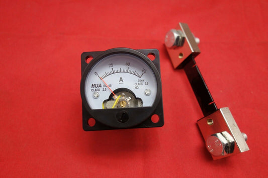 1PC DC 0-75A Analog Ammeter Panel AMP Current Meter SO45 Cutout 45mm with Shunt