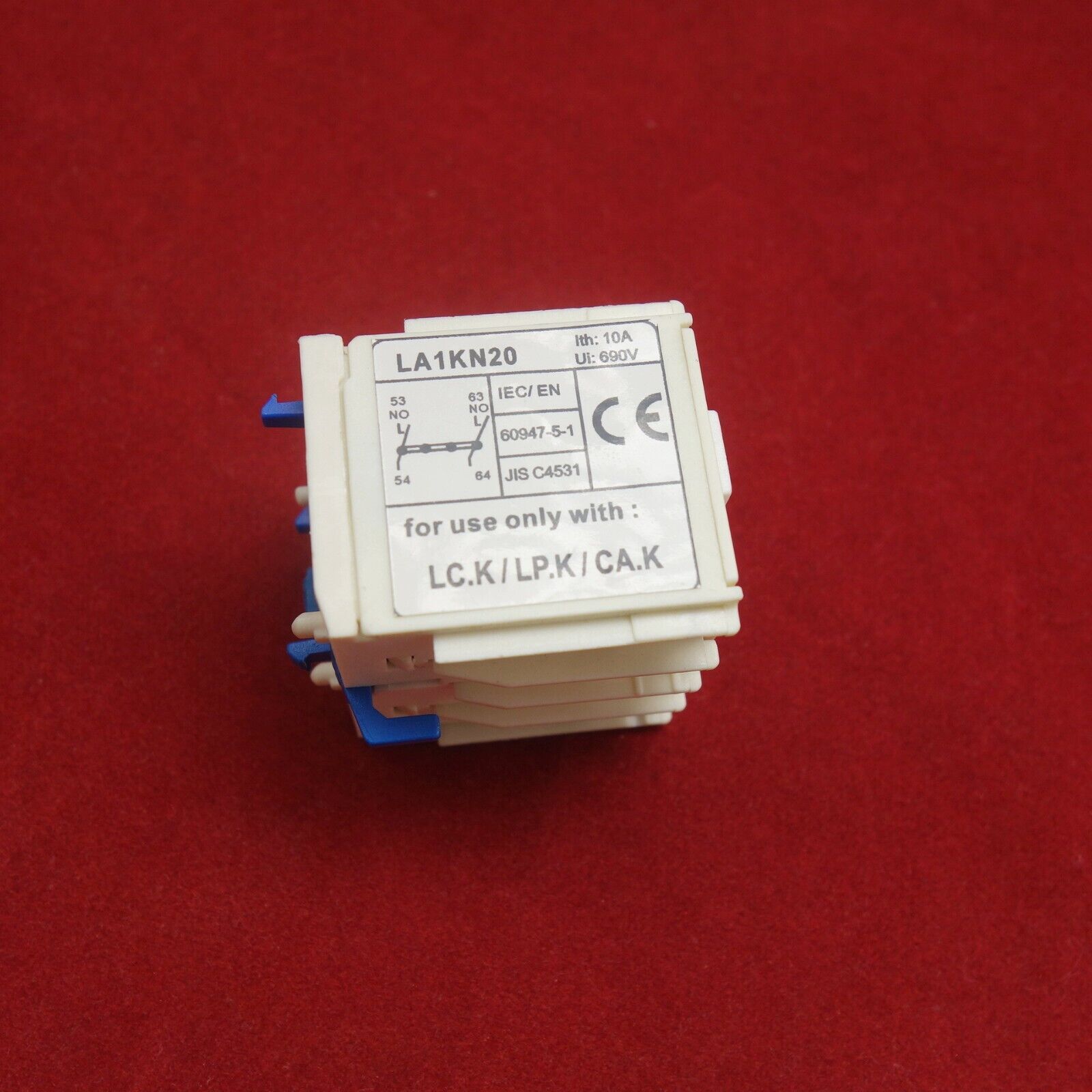 1PC Auxiliary Contact Block Fits LA1KN20  2NO USE WITH LC.K LP.K CA.K CONTACT