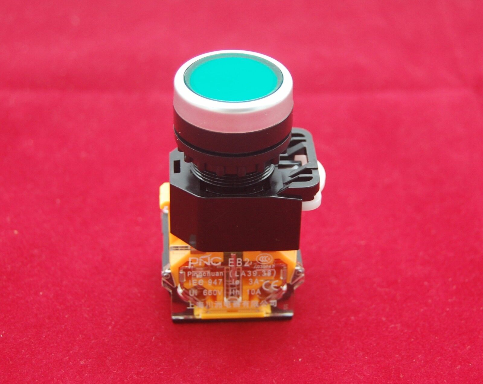 1PC 22MM Green Momentary Push button Switch 1NC/1NO Ith 10A