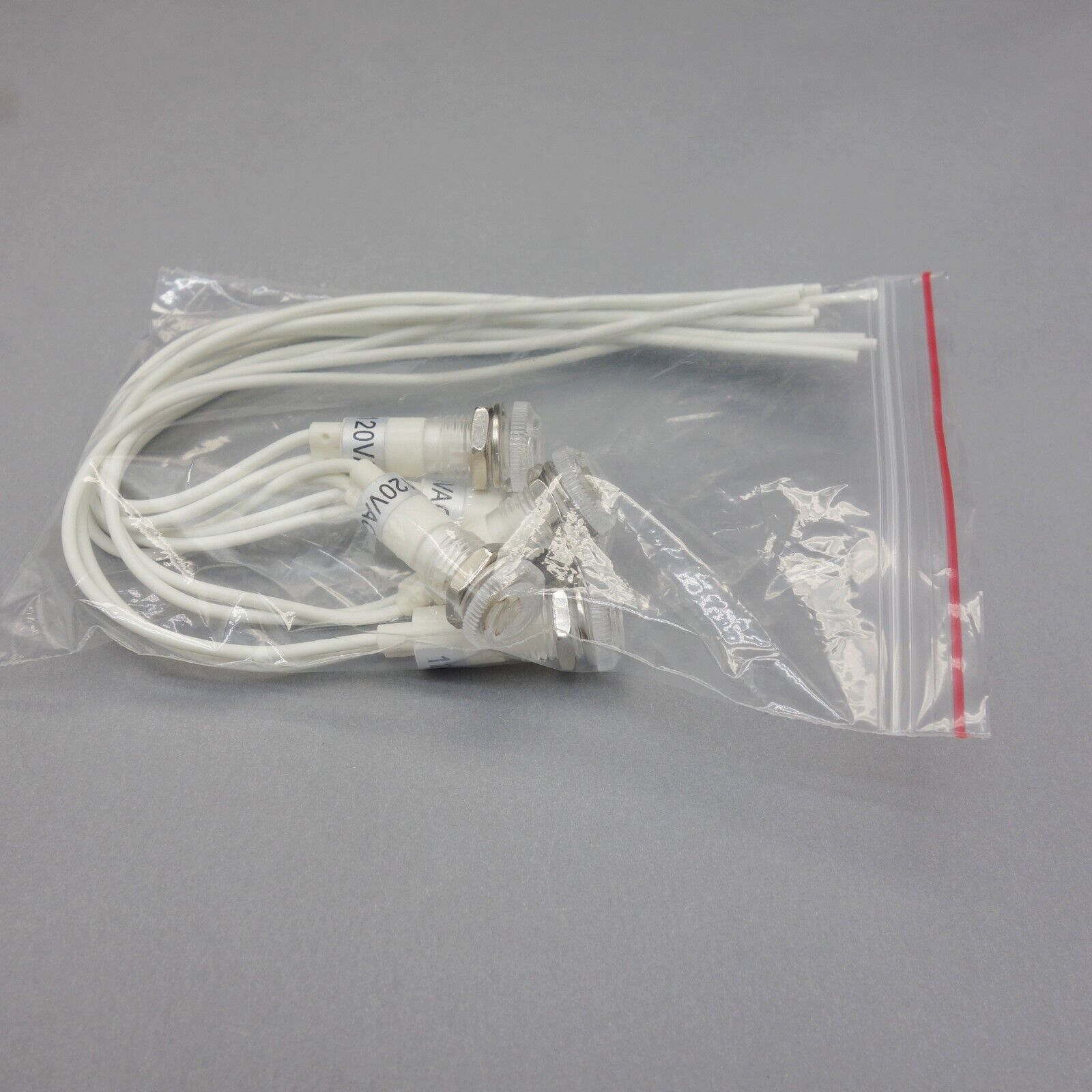 50 Pcs 120V AC 10mm White Panel Mounting LED Indication Signal Pilot Lights