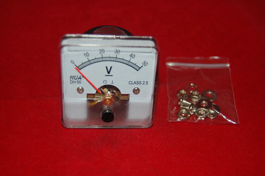 DC 0-50V Analog Voltmeter Analogue Voltage panel meter 50*50mm directly Connect