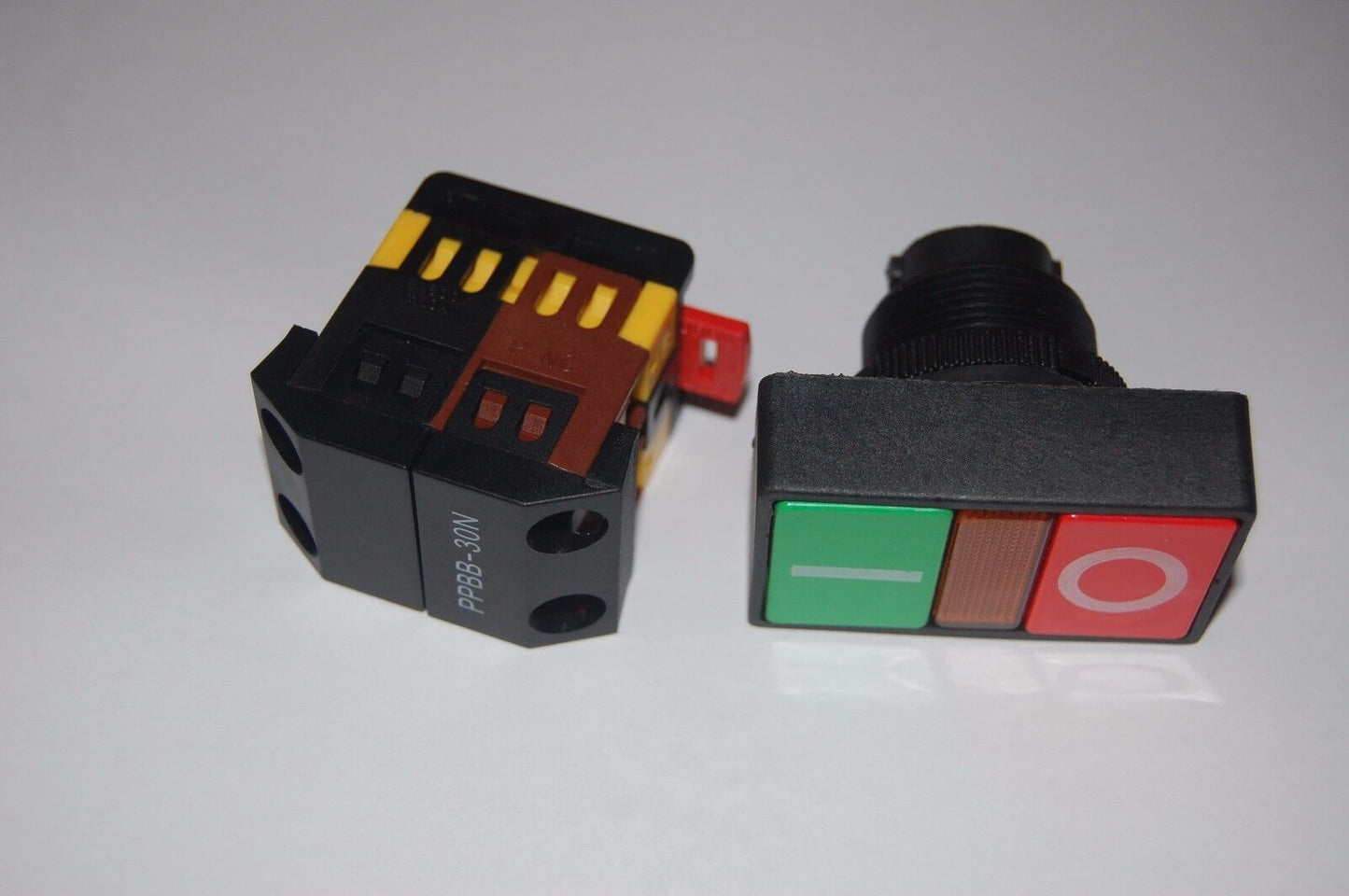 30MM Double head ON OFF PUSH BUTTON SWITCH with 24V AC/DC LED Light