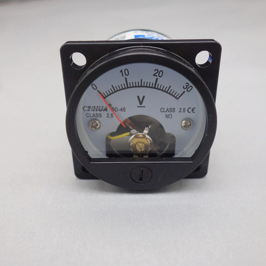 DC 0- 30V Analog Voltmeter Analogue Voltage panel meter SO45 directly Connect
