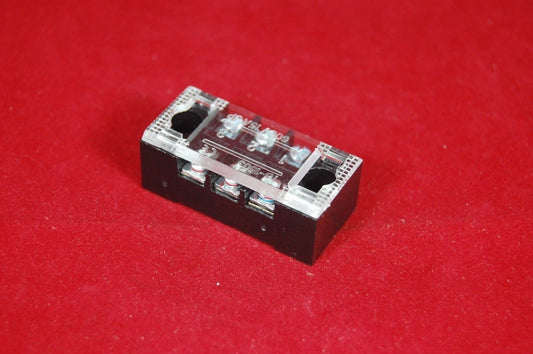 5pcs 3 Position 15A Barrier Dual Row Terminal Block/Strip w/Cover screw hole 