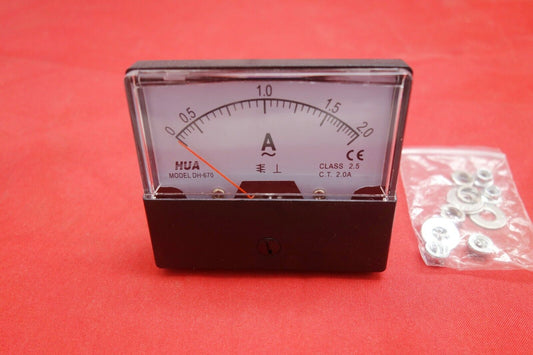 1pc AC 2A Analog Ammeter Panel AMP Current Meter 670 60*70mm 0-2A