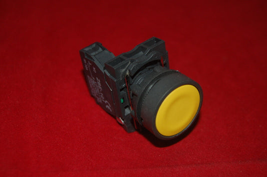 2PCS 22MM PUSHBUTTON SWITCH FITS XB5AA51 Yellow 1NO SPRING Return flush push