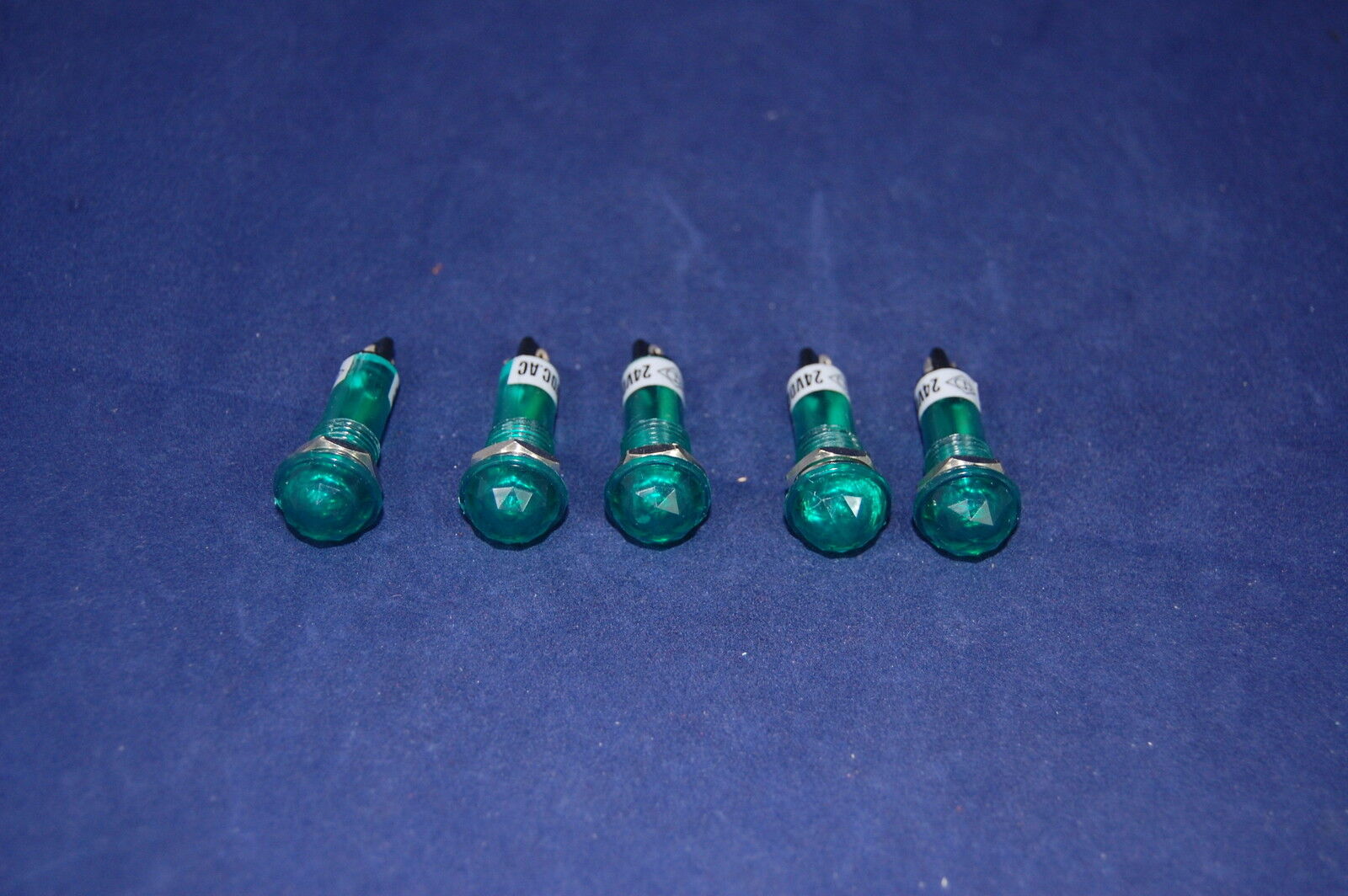 5Pcs 24VAC/DC 10mm Green Mini Plug in Incandescent  Pilot Light Fresnel Dome Cap