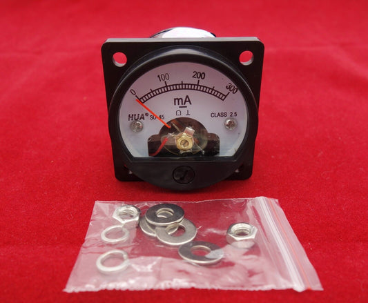 1PC DC 0-300MA Analog Ammeter Panel AMP Current Meter SO45 Cutout 45mm