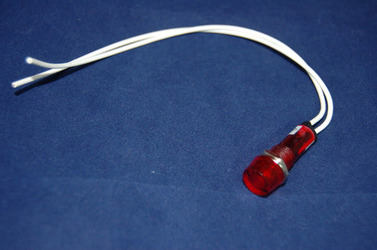 5Pcs 220V AC 10mm RED Mini Neon Pilot Lights CYLINDRICAL Cap with wire
