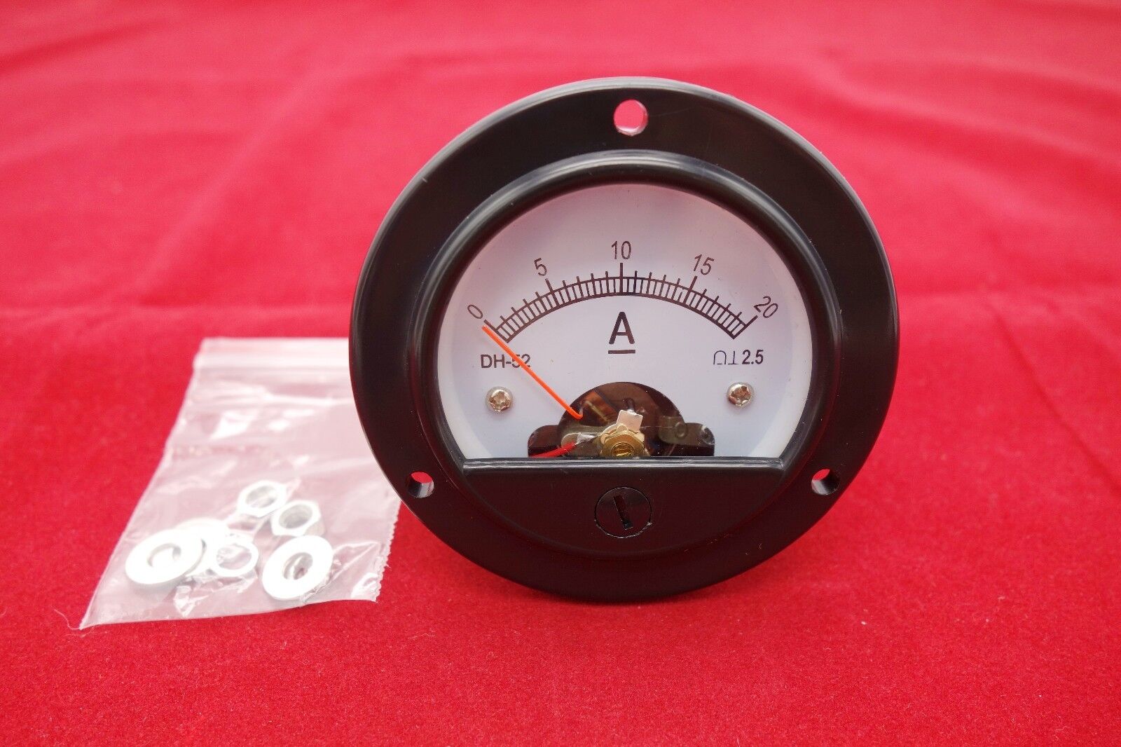DC 0- 20A Round Analog Ammeter Panel Current Dia. 66.4mm DH52 direct connect