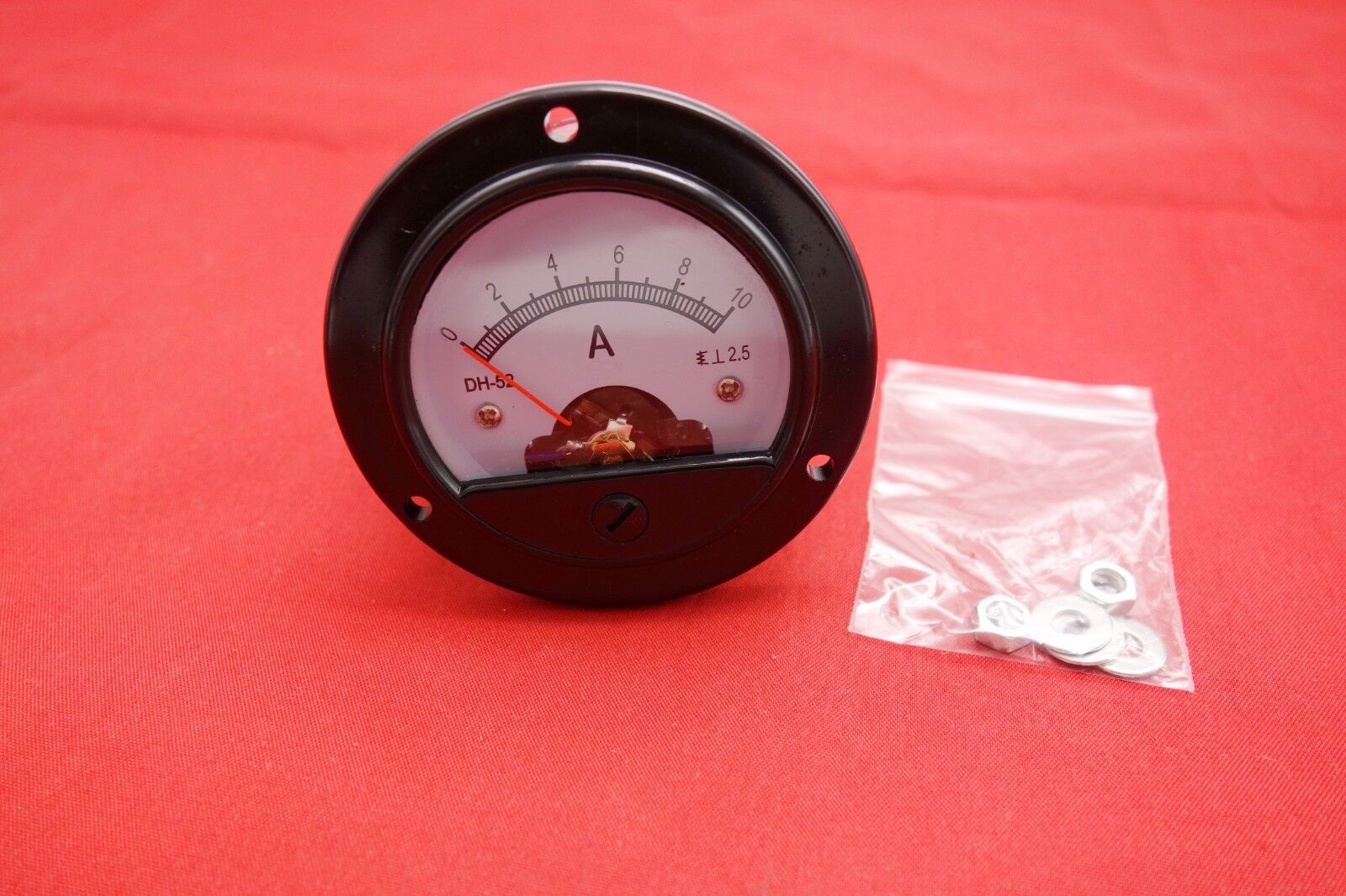 DC 0-10A Round Analog Ammeter Panel Current Dia. 66.4mm 10A DH52 direct connect