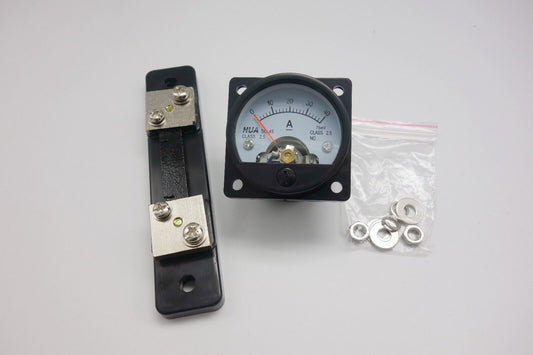 1PC DC 0-30A Analog Ammeter Panel AMP Current Meter SO45 Cutout 45mm with Shunt