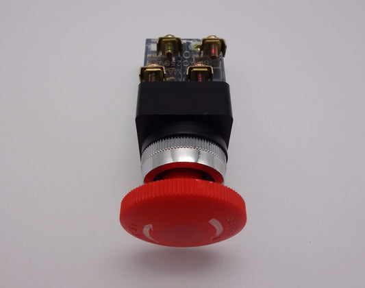 1PC Cutout 25mm Turn to release Mushroom Head push button switch 1NO/1NC