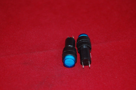 5PCS 10MM Blue ROUND LED ILLUMINATED Pilot Lamp 24V DC/AC 2 PINS