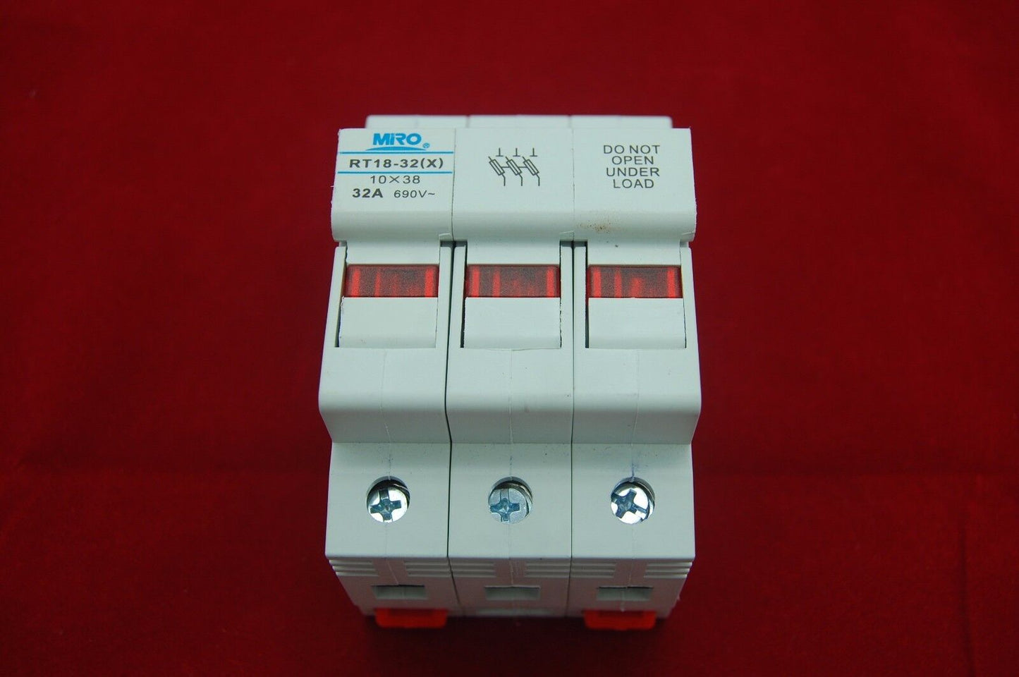 1PC 3 Pole Din Rail Mounting RT18-32 Fuse Holder for 10x38MM Fuse link