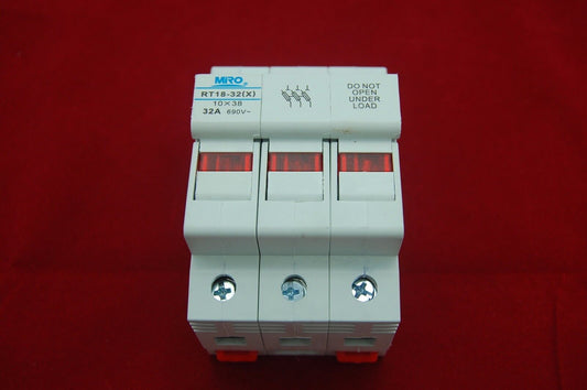 1PC 3 Pole Din Rail Mounting RT18-32 Fuse Holder for 10x38MM Fuse link
