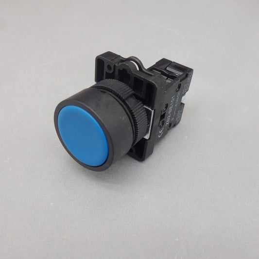 2PCS 22MM PUSHBUTTON SWITCH FITS XB2EA61 Blue 1No flush push Momentary Plastic