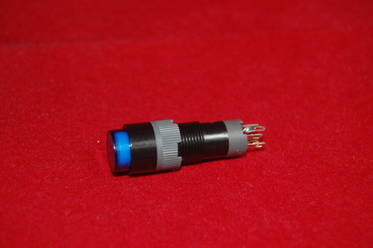 2PCS 10MM Blue ROUND  Momentary PUSH BUTTON LED ILLUMINATED 12V DC/AC 5 PINS