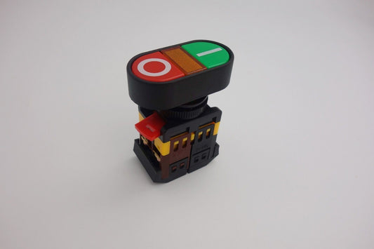 22MM Double head PUSH BUTTON SWITCH with 120V AC LED Light Momentary ON/OFF