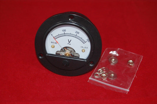 1PC AC 0-300V Round Analog Voltmeter Voltage Panel Meter DH52 Dia. 66.4mm