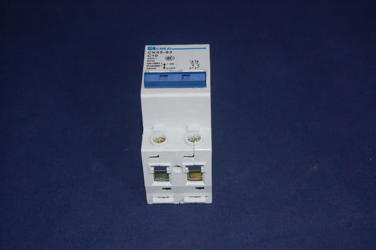 1Pc 2 Pole 10A Miniature Circuit Breaker CK45-63 C10 6KA Breaking Capacity MCB