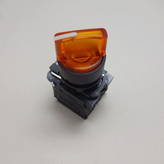 22mm ILLUMINATED Selector switch 2 Position Momentary Fit Yellow XB5AK145J5 12V