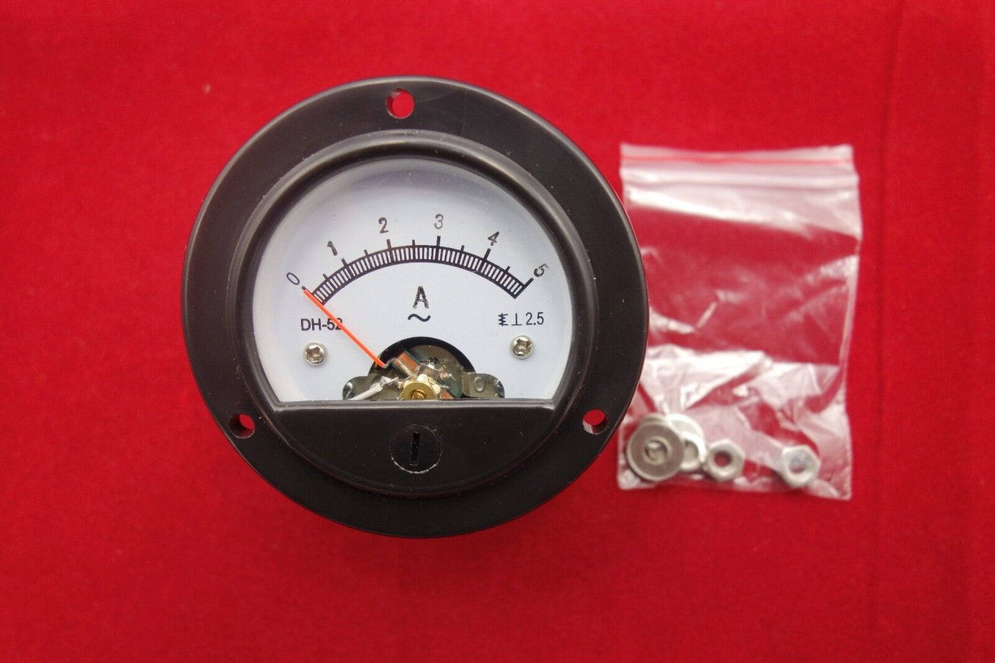 1pc AC 0-5A Round Analog Ammeter Panel AMP Current Meter Dia. 66.4mm DH52