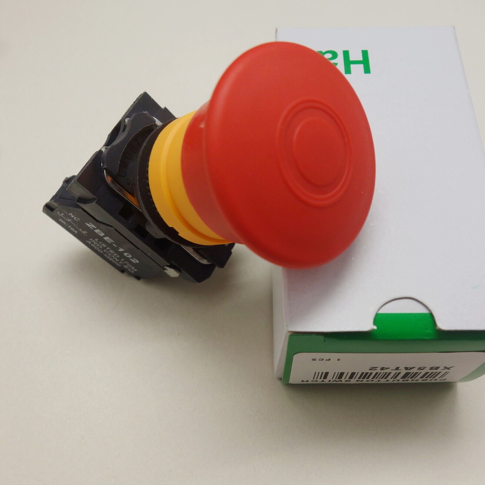 1PC Emergency Push-pull 40mm Mushroom pushbutton Fits XB5AT42 yellow boday