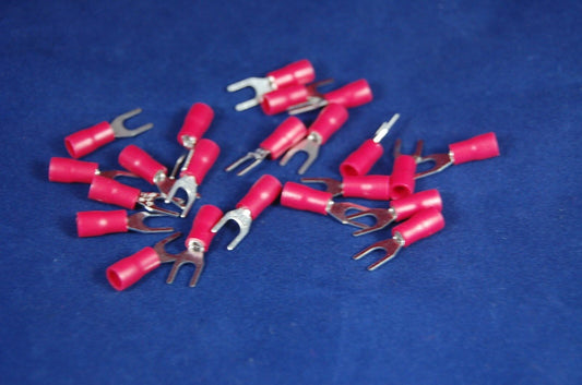 50PCS RV1-3.2 #4 FORK SHAPE INSULATED terminal, terminals AWG 22-16