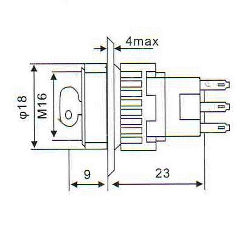 2PCS Cutout 16mm Key switch 2 Position 1NO/1NC Maintained AC 250V 3A
