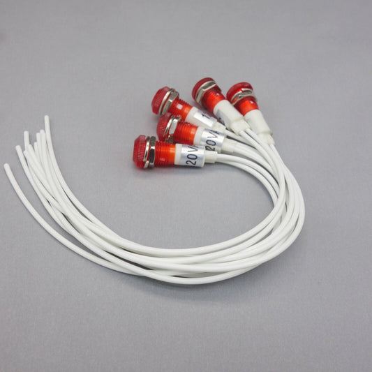 50 Pcs 120V AC 10mm RED Panel Mounting LED Indication Signal Pilot Lights