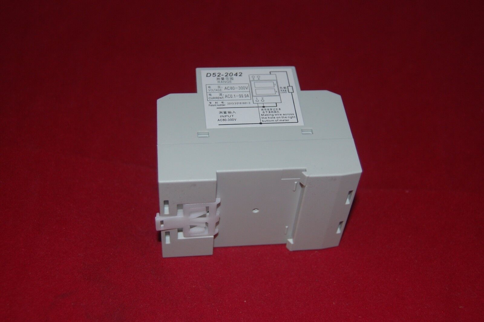 Din rail LED voltmeter ammeter voltage current meter AC 80-300V,0.1-99.9A