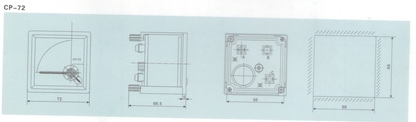 1PC Analogue Frequency Panel Meter 55-65HZ 110V 72x72MM directly Connect