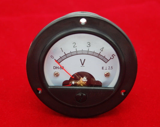 DC 0-5V Round Analog Voltmeter Analogue Voltage panel meter Dia. 66.4mm DH52