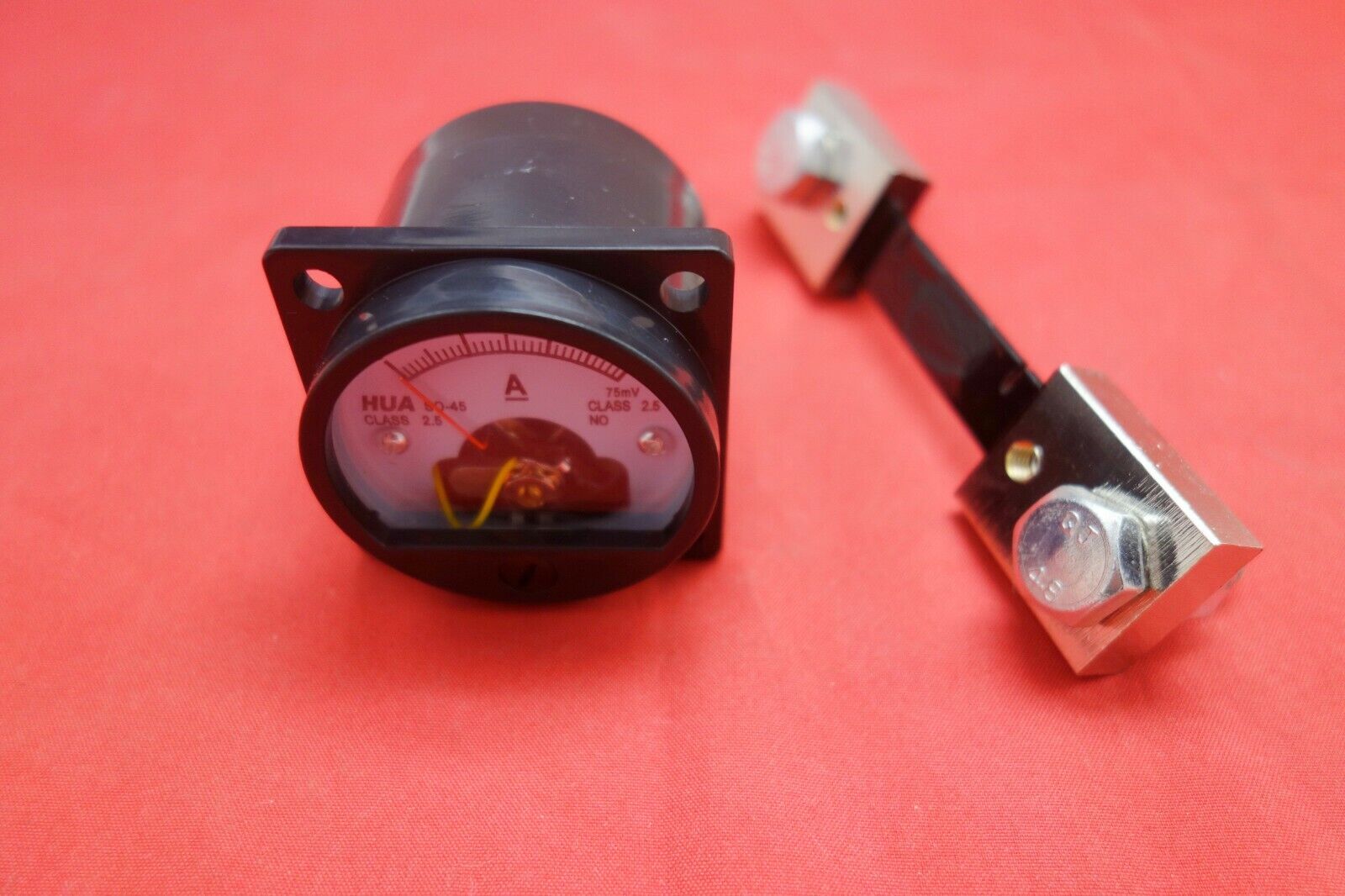 1PC DC 0-75A Analog Ammeter Panel AMP Current Meter SO45 Cutout 45mm with Shunt