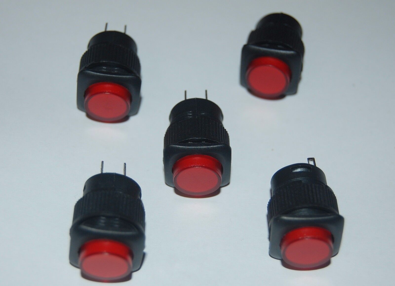 5PCS 16MM RED Momentary Plastic PUSH BUTTON 3V Neon ILLUMINATED 4 PINS